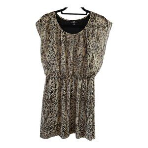 AGB DRESS SIZE 12 NEUTRAL LEOPARD CHEETAH ANIMAL PRINT SIZE 12 SLEEVELESS